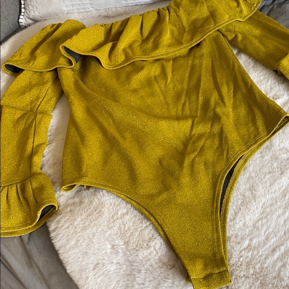 Endless Rose Ruffle Bodysuit in Golden Yellow - Picture 8 of 8